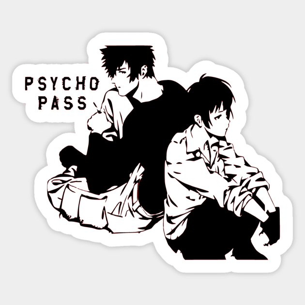 Psycho-Pass Kogami and Tsunemori Sticker by OtakuPapercraft